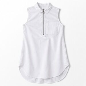 Athleta Quarter Zip Tunic Shirt – XS White Sleeveless 485917-00 FA19